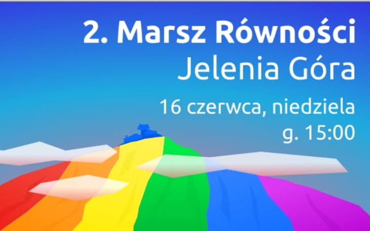 Plakat promujący Marsz Równości w Jeleniej Górze.