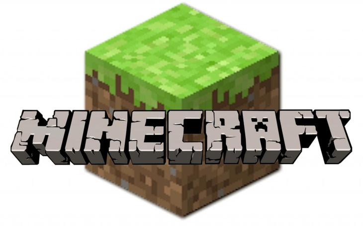 Logo gry Minecraft przedstawiające blok trawy.