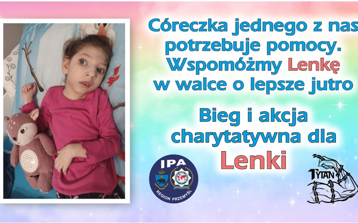 Plakat charytatywny dla dziewczynki, z prośbą o pomoc.