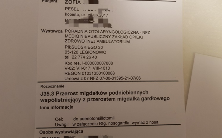 Zbiórka Zabieg adenotonsillotomii - zdjęcie główne