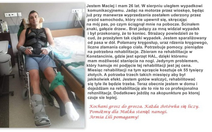 Zbiórka Proszę o pomoc, mam szansę wstać - zdjęcie główne