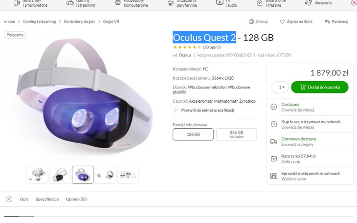 Zbiórka Oculus Quest 2 - zdjęcie główne