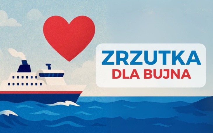 Grafika promująca zbiórkę funduszy dla Bujna.