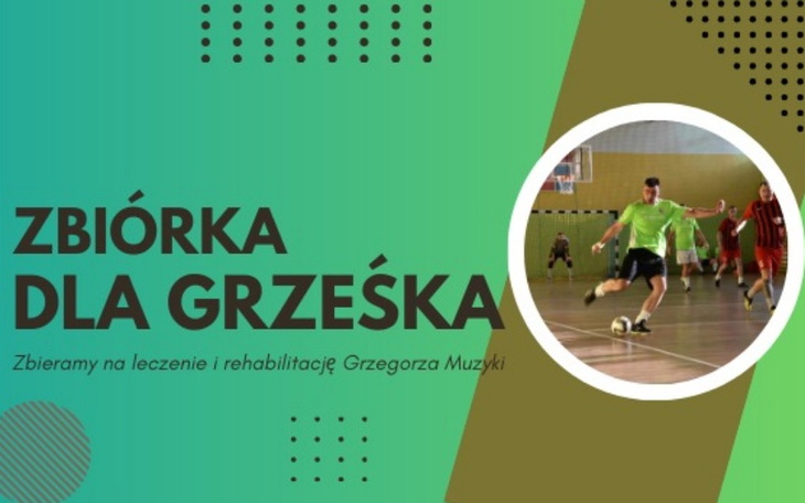 Plakat zbiórki na leczenie Grzegorza Muzyki.