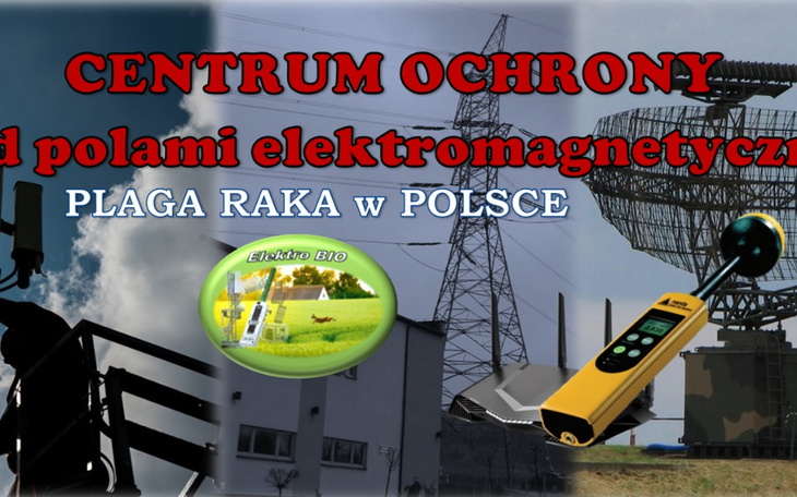 Plakat informacyjny o ochronie przed polami elektromagnetycznymi w Polsce.