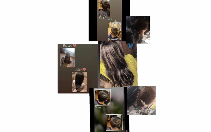 Kolaż zdjęć przed i po fryzurze.