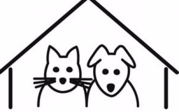 Ikona przedstawiająca kota i psa w domku.