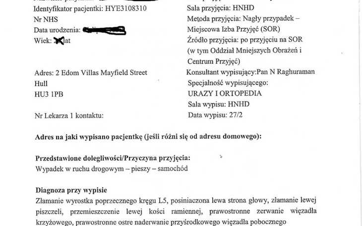 Zbiórka Na leczenie powypadkowe - zdjęcie główne