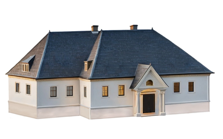 Nowoczesny dom z dużymi oknami i dachem.