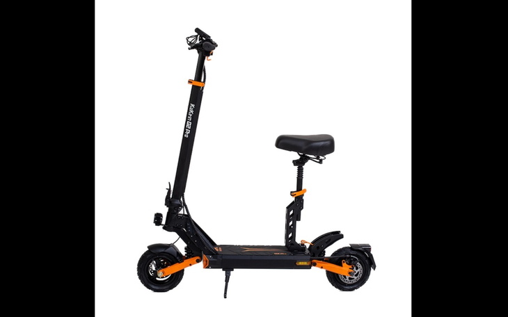 Elektryczna hulajnoga, widok z boku.