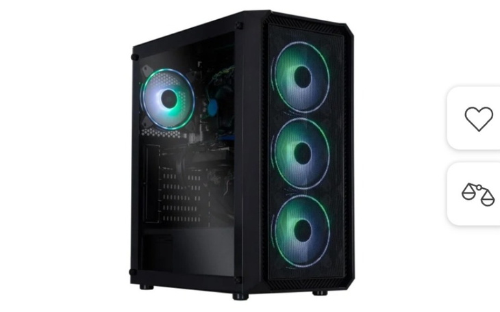 Komputer stacjonarny z podświetleniem LED.