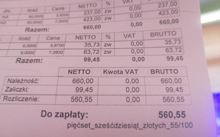 Zbiórka Na, spłatę rachunku - zdjęcie główne