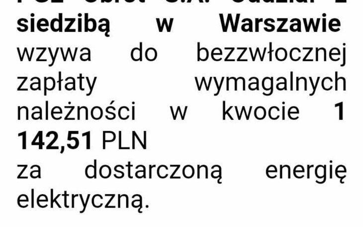 Zbiórka Opłata rachunku za energię elekt - zdjęcie główne