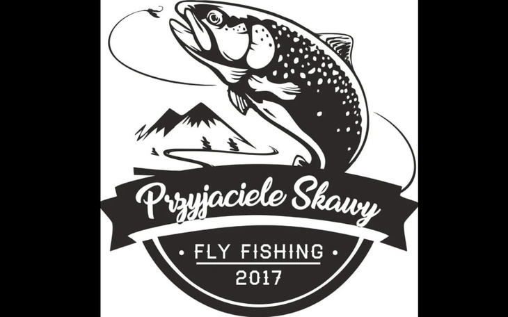 Logo związane z wędkarstwem muchowym, przedstawiające rybę.