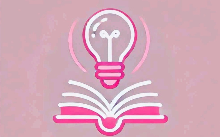 Ilustracja żarówki nad otwartą książką, symbolizująca pomysły.