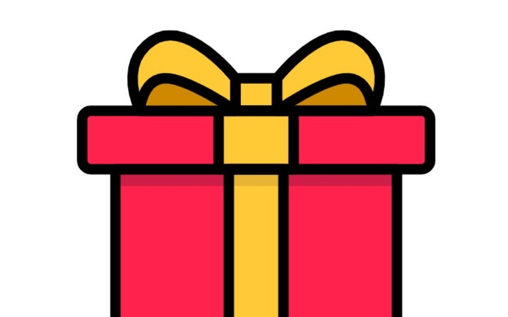 Ilustracja kolorowego prezentu z wstążką.