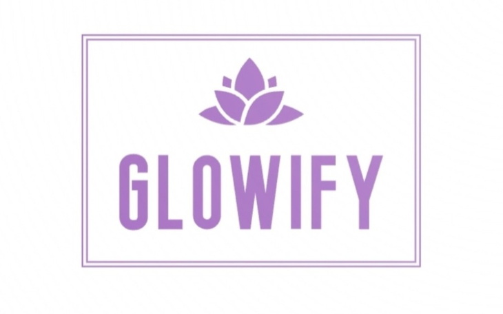 Logo Glowify z symbolem kwiatu lotosu.