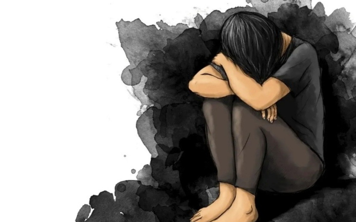 Ilustracja przedstawiająca osobę w smutku.