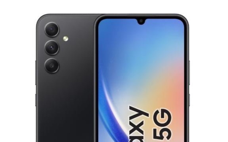 Smartfon z wyświetlaczem 5G w czarnym kolorze.