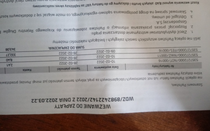 Zbiórka Oplata rachunku święta - zdjęcie główne