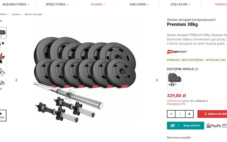 Zbiórka Na ciężarki do siłowni - zdjęcie główne