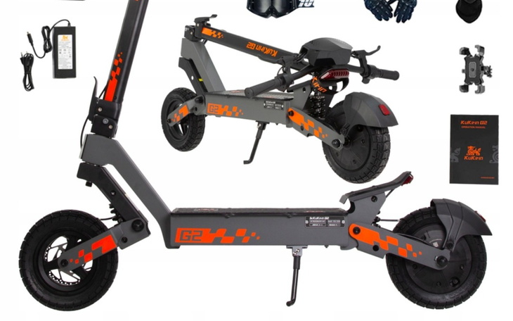 Nowoczesna hulajnoga elektryczna w kolorze szarym.