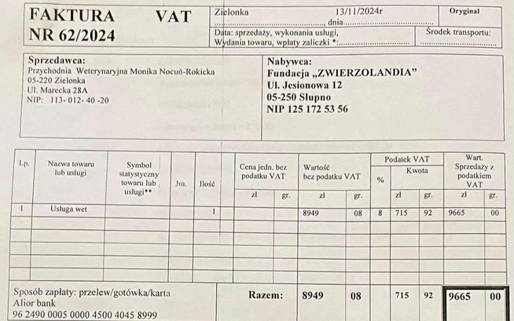 Zbiórka Koszty leczenia zwierząt za 2mce - zdjęcie główne