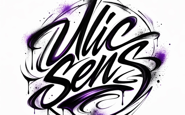 Graffiti z napisem 'Ulic Sens', kolorowe i dynamiczne.