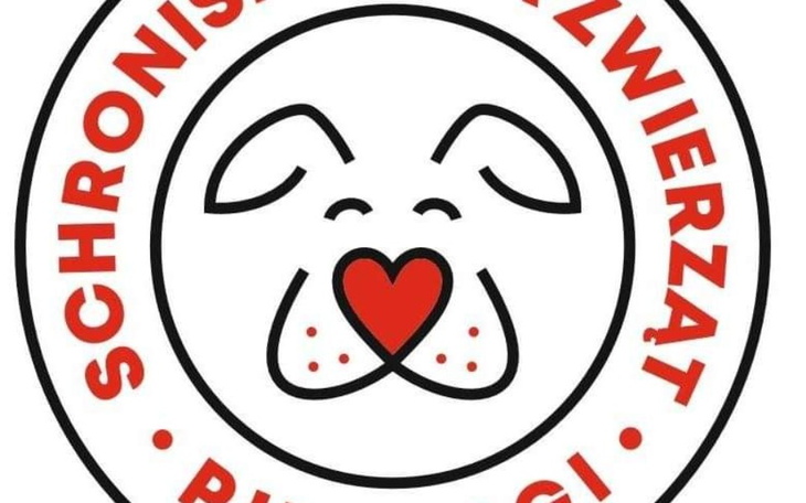 Logo schroniska dla zwierząt, symbolizujące miłość do psów.