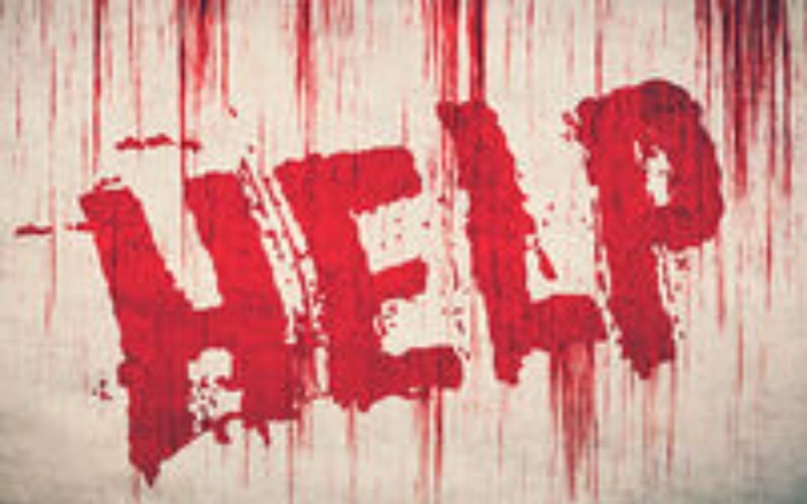 Grafika z napisem 'HELP' w czerwonym kolorze.