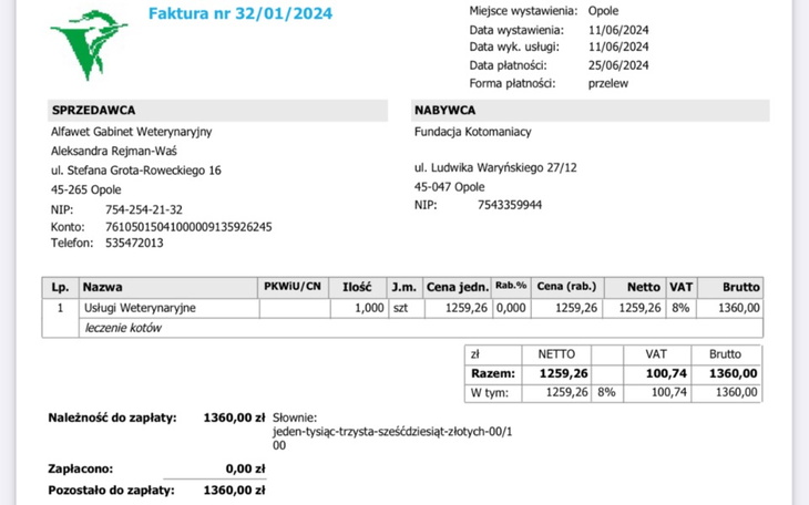 Zbiórka Dług w lecznicy za maj - zdjęcie główne