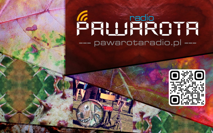 Grafika promująca radio Pawarota z kodem QR.