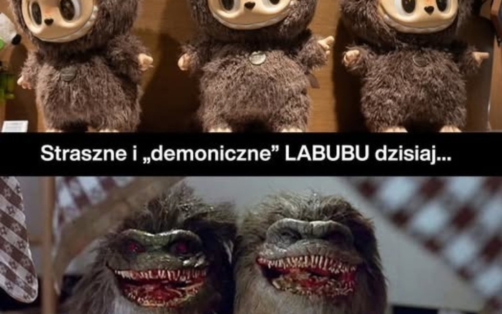 Zabawki w kształcie stworków, przypominające demoniczne postacie.