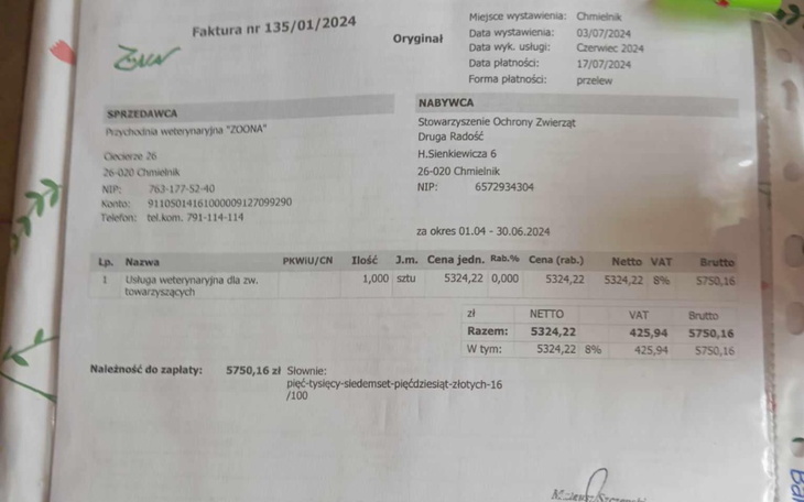 Zbiórka Spłata długu w lecznicy. - zdjęcie główne