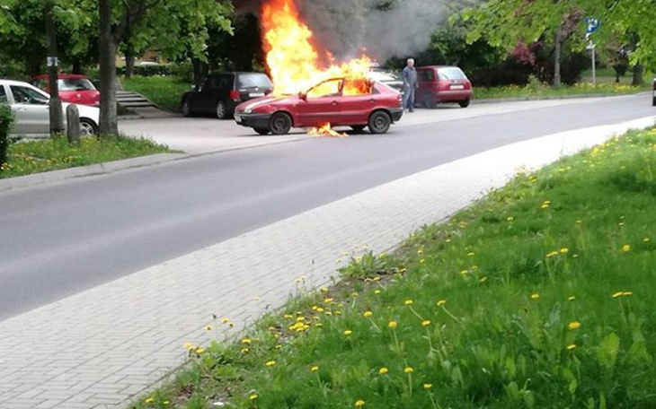 Zbiórka Mateusz - spalony samochód - zdjęcie główne