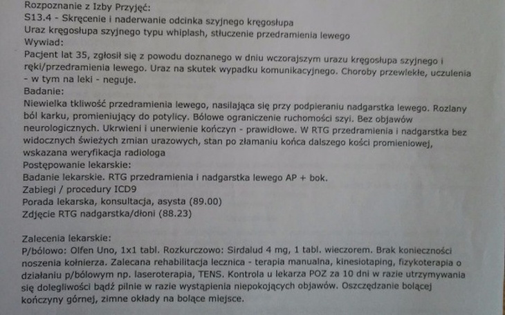 Zbiórka Rehabilitacja  po wypadku - zdjęcie główne