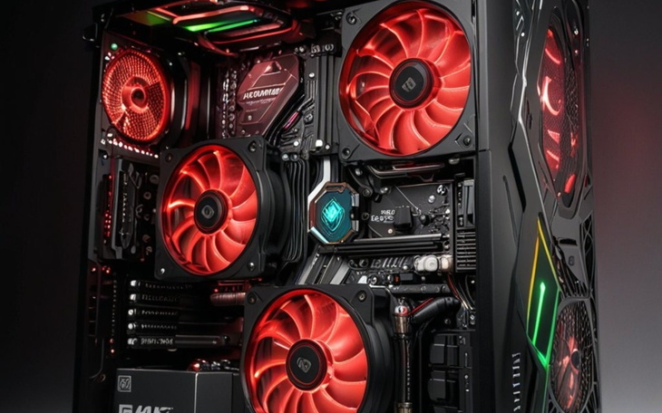 Nowoczesna obudowa komputera z podświetleniem RGB.