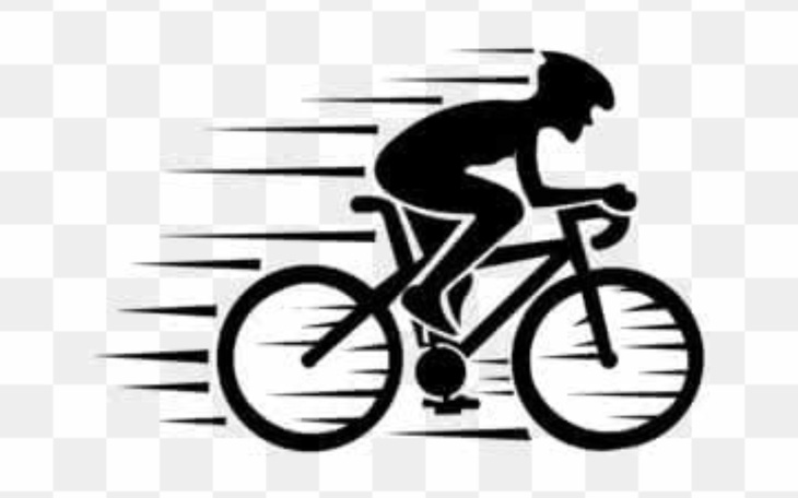 Silhouette rowerzysty w ruchu, symbolizujący szybkość.