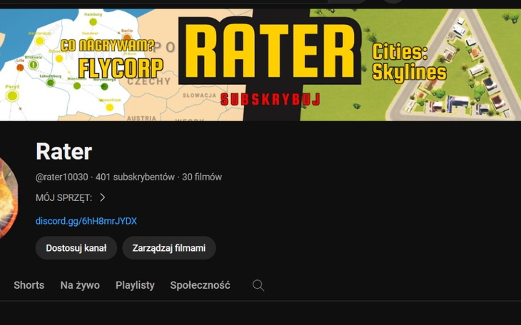 Zbiórka na rozwój kanału na youtube rat - zdjęcie główne