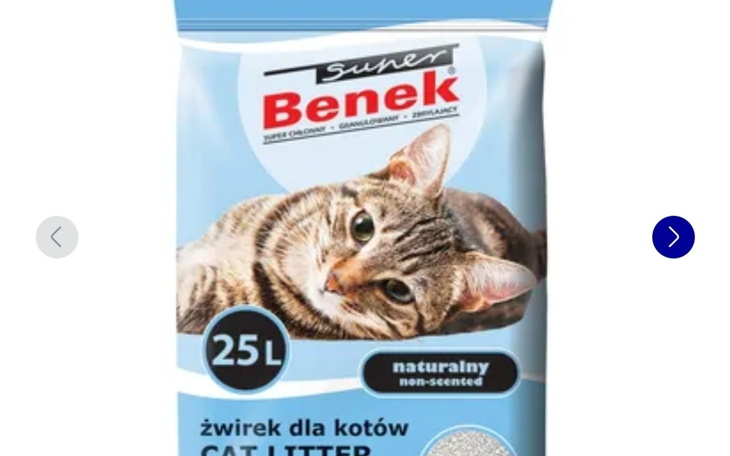 Silikonowy żwirek dla kotów na tle jasnego tła
