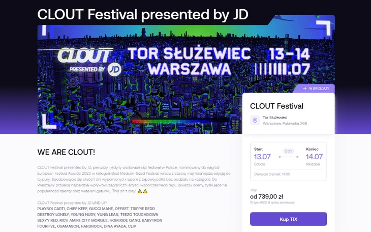 Zbiórka Bilet na koncert Playboi Carti - zdjęcie główne