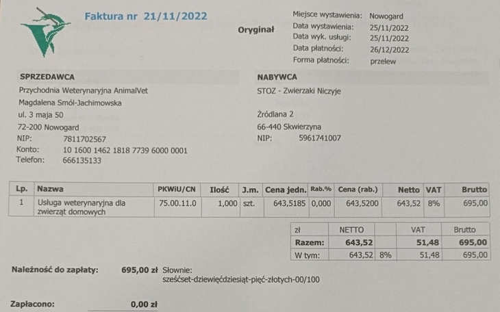 Zbiórka Opłata faktur za szczepionki - zdjęcie główne