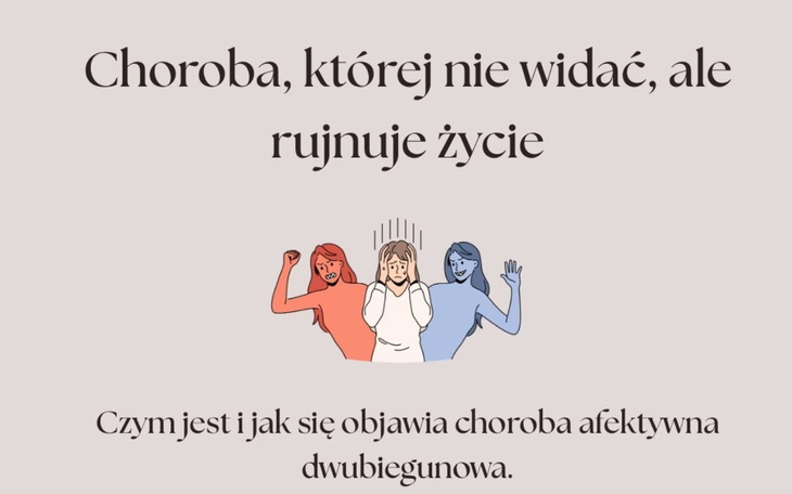 Grafika o chorobie afektywnej dwubiegunowej.