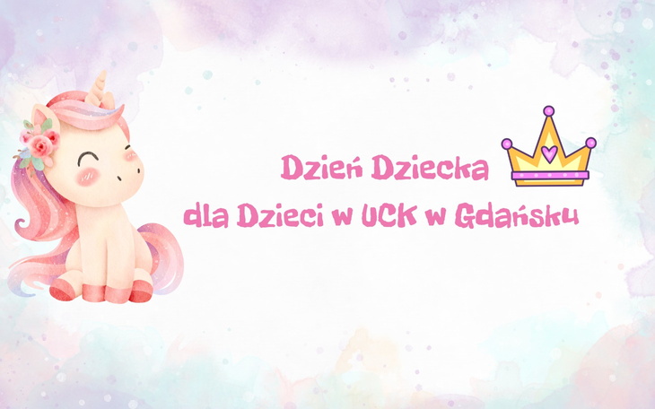 Kolorowa grafika z jednorożcem na Dzień Dziecka.