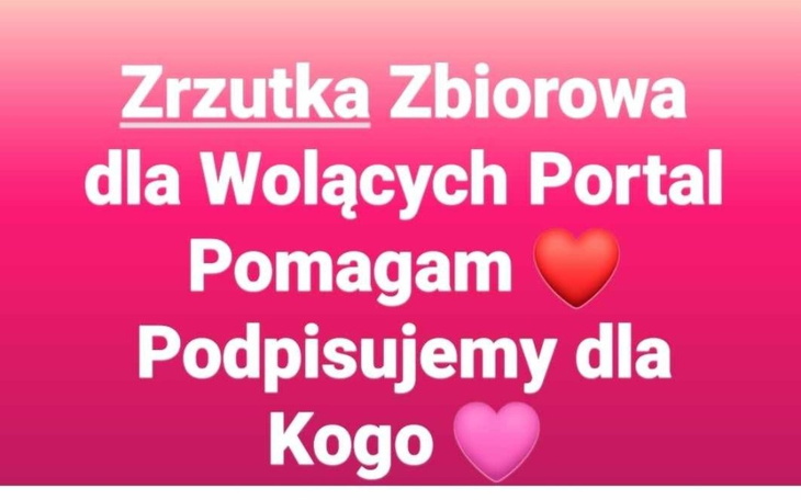 Ogłoszenie o zbiórce dla potrzebujących.