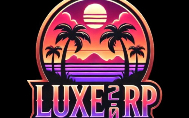 Logo z palmami i zachodem słońca, symbolizujące relaks.