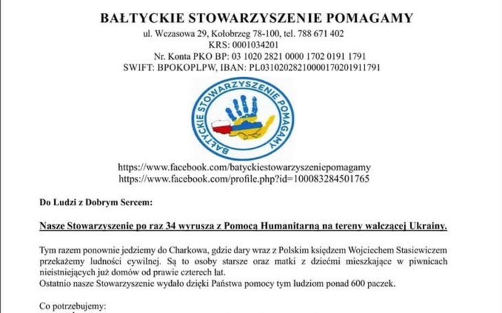 Dokument informacyjny o pomocy humanitarnej.