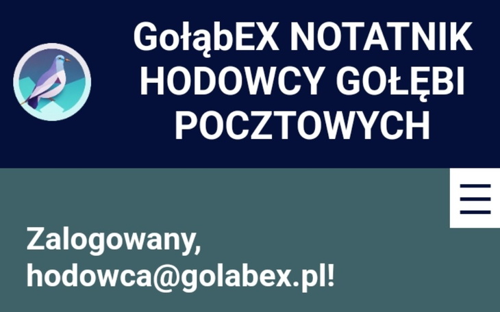 Zbiórka GołąbEX - aplikacja dla hodowców - zdjęcie główne