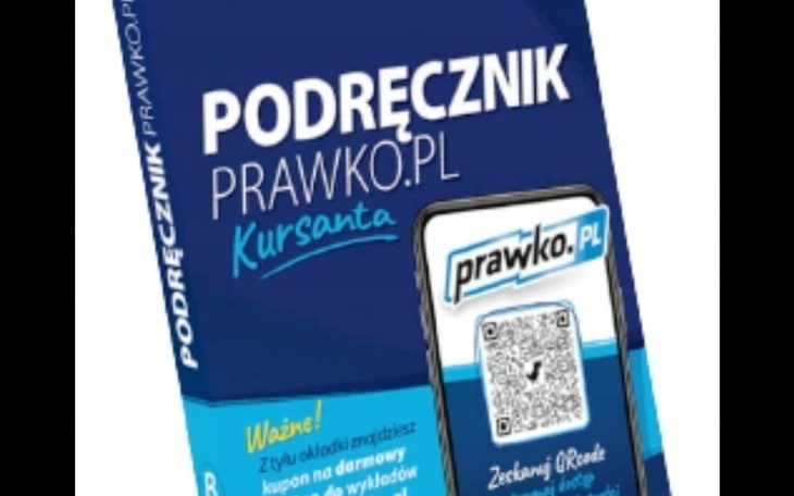Podręcznik do nauki jazdy z kodem QR na okładce.