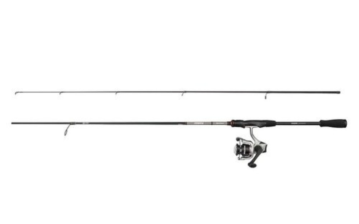 Wędka spinningowa z kołowrotkiem, idealna do wędkowania.
